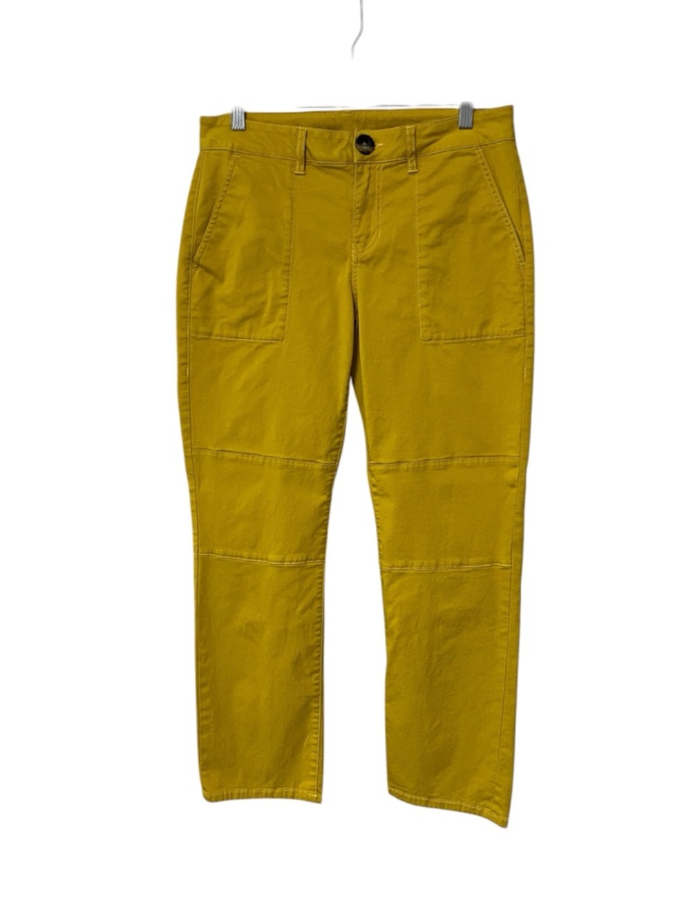 CABI 5869 UTILITY Chino Pants Lyocell MUSTARD YELLOW Mid Rise Straight Size 6